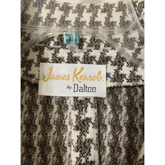 Vintage 70’s James Kenrob By Dalton Hounds Tooth Brown & White Blazer Size 8 - Picture 2 of 6